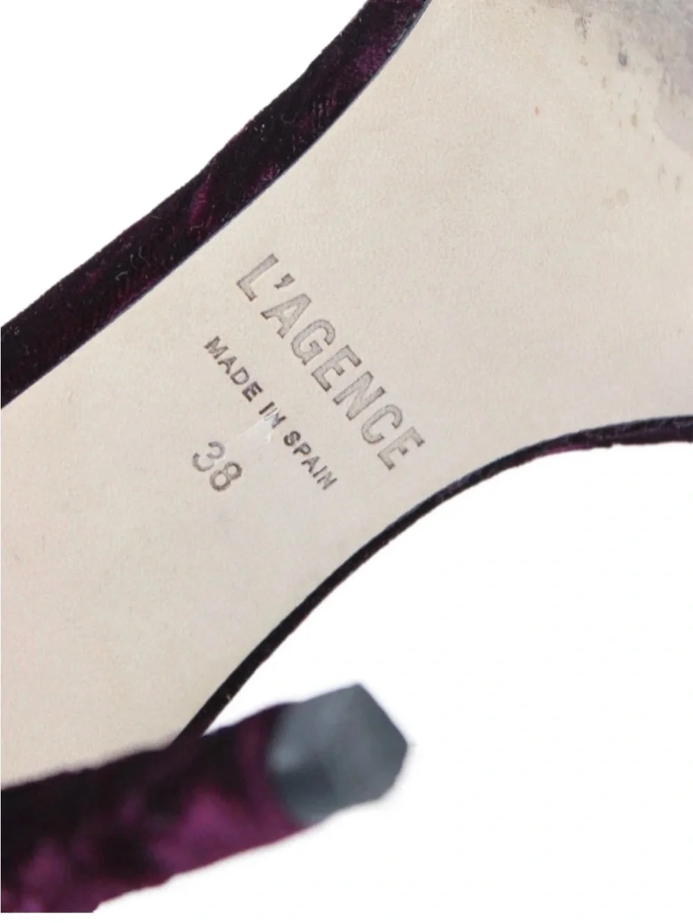 L'AGENCE Gisele Plum Velvet Ankle-Strap Sandal